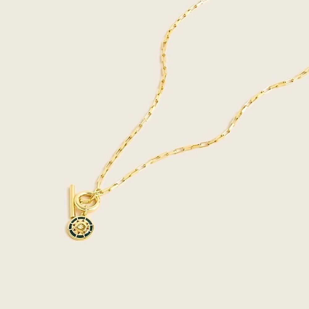 NECKLACE J CREW DEMI FINE 14k PLATED TOGGLE NWT